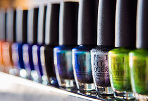 Row of Colorful Nail Polish